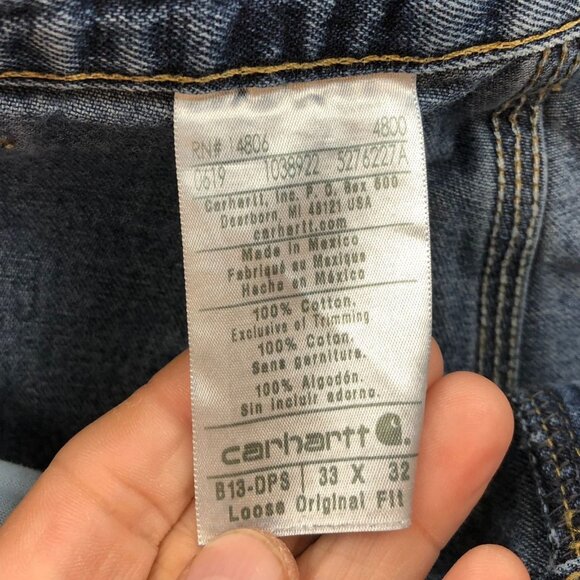 Carhartt Men's B13-DPS Carpenter Jeans Size 33x32 Loose Original Fit Straight - Picture 3 of 14